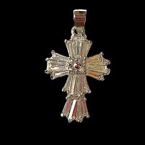 Vintage CZ Cross Pendant Charm